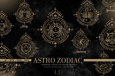 Astrology signs SVG/ Zodiac Sign SVG, an Illustration by Luiz da Rolt Grathwohl