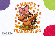Happy Thanksgiving Girl Turkey PNG, an Illustration by designcity5 (Thumbnail 1 of 8)