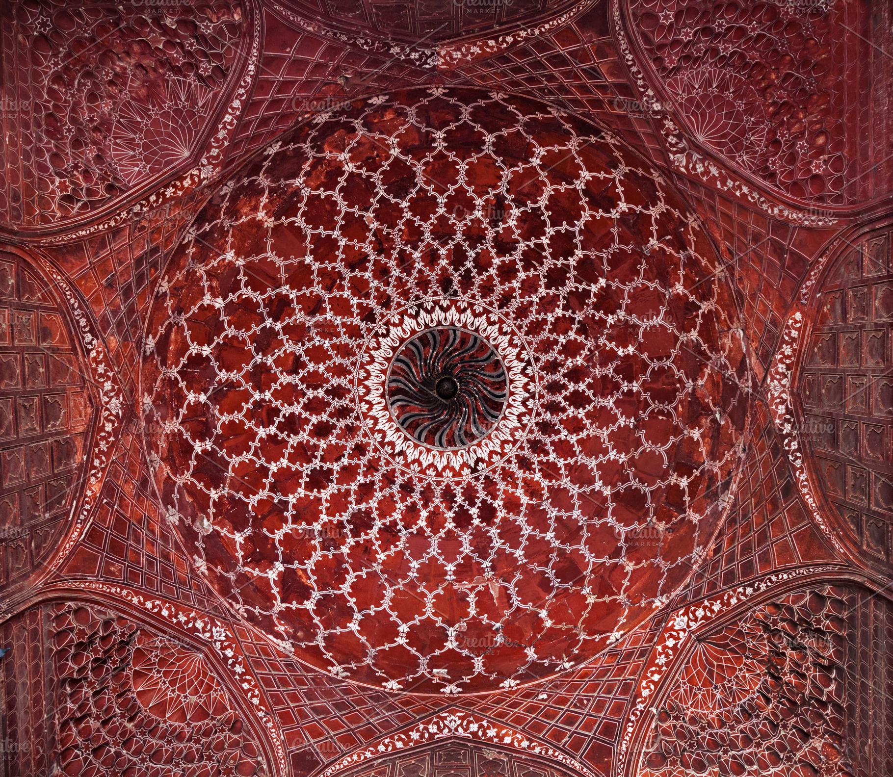 Detail of decorating the Taj Mahal, a Photo by saiko3p