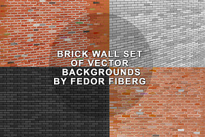 Brick wall set of vector backgrounds
