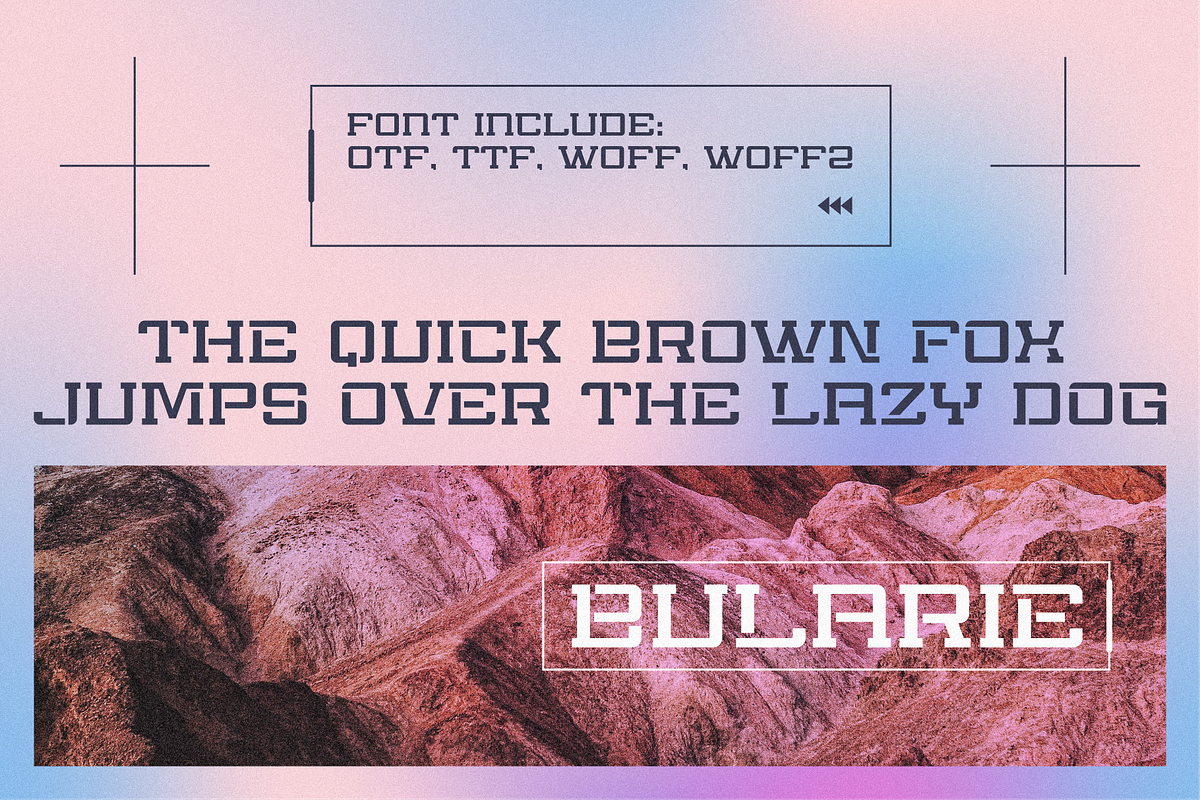 Bularie Futuristic Stencil, a Sans Serif Font by 24Design Studios (Photo 4 of 6)