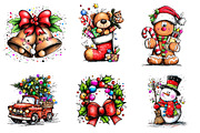 Cartoon-style Christmas Clipart, an Illustration by CreationArt (Thumbnail 2 of 6)