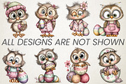 Quirky Easter Owl Clipart Bundle, an Animal Illustration by RobertsArt (Thumbnail 5 of 6)