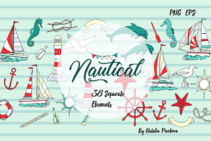 Nautical Elements with Ships