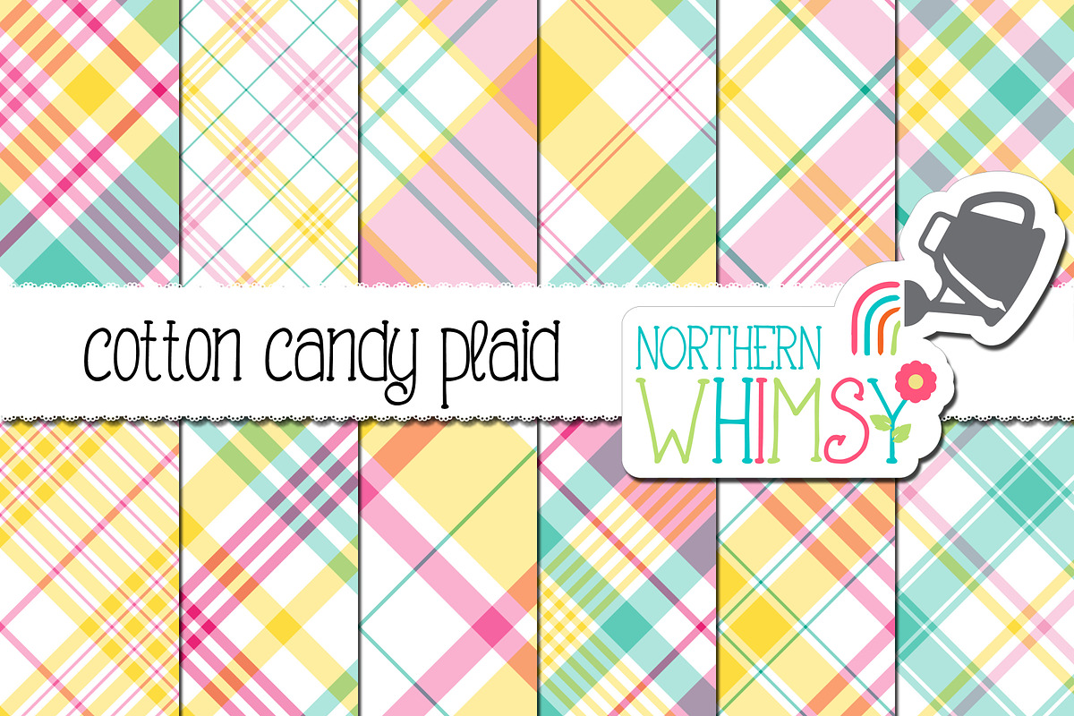 Pastel Rainbow Seamless Plaid, a Pattern Graphic by Northern Whimsy Design
