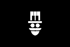 piano man music artist flat logo, a Branding & Logo Template by devastd