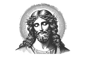 Jesus Halo and Crown of Thorns, an Illustration by AlexArt