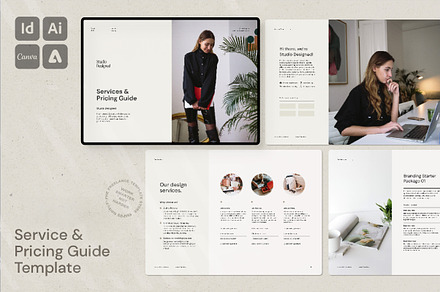 Service and Pricing Guide Template, a Brochure Template by Hannah Bacon Design