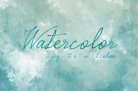 12 Blue Watercolor Backgrounds