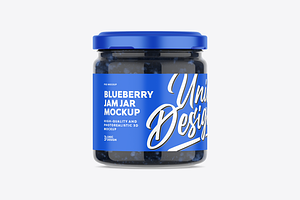 Blueberry Jam Jar Mockup, a Product Mockup by UnicDesign