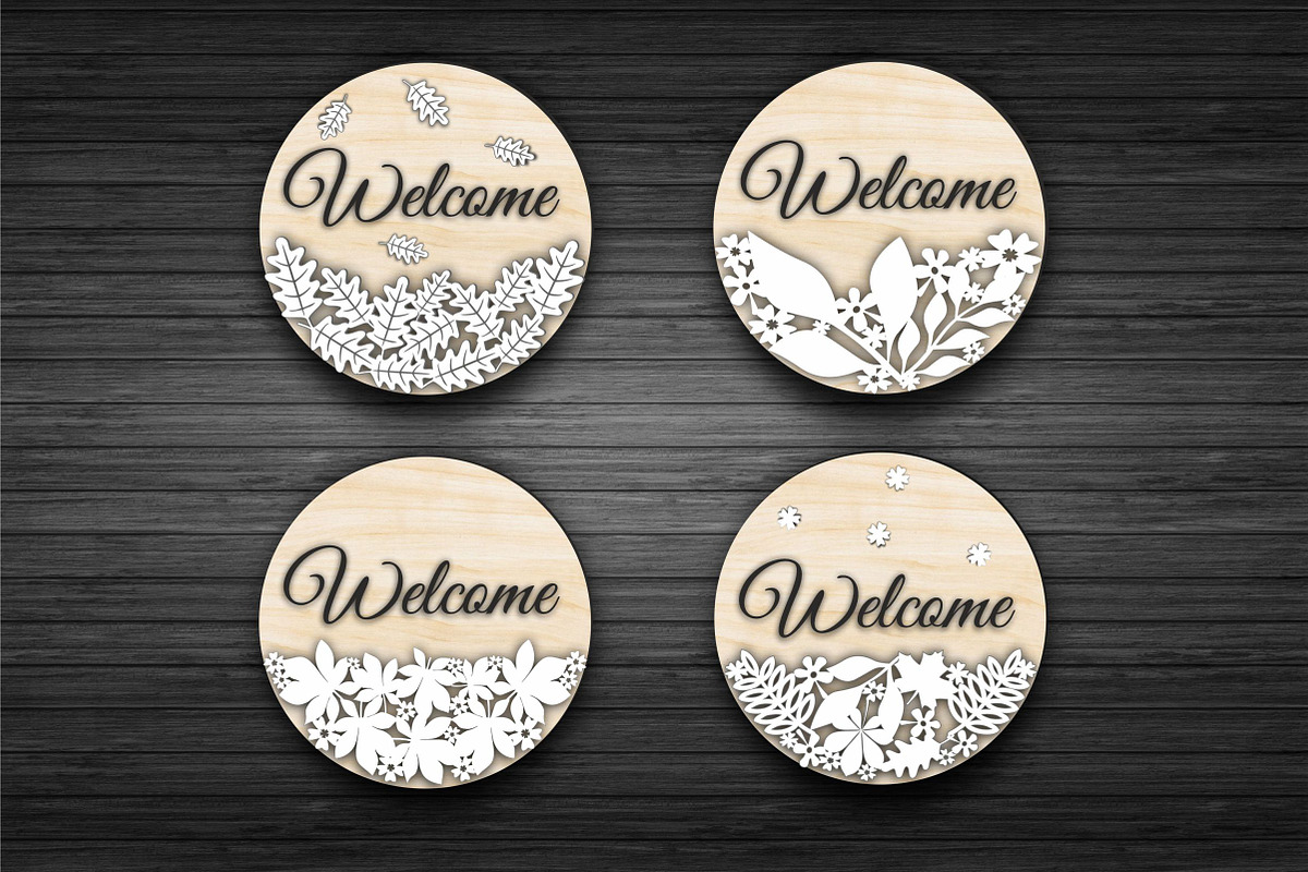 12 Svg floral Welcome signs bundles, a Graphic by CncCutModel (Photo 3 of 5)