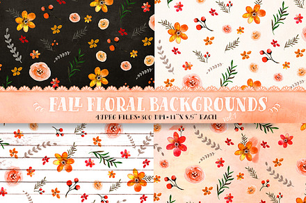 Fall floral backgrounds vol.1