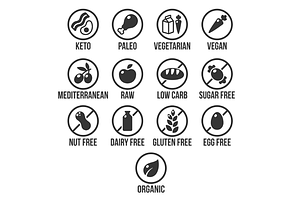 Diets And Ingredient Label Icons