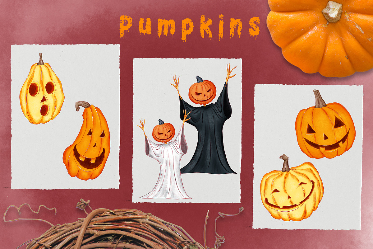 Gnomes and Pumpkins.Design for print, an Illustration by Gennadi Digital Studio (Photo 3 of 8)