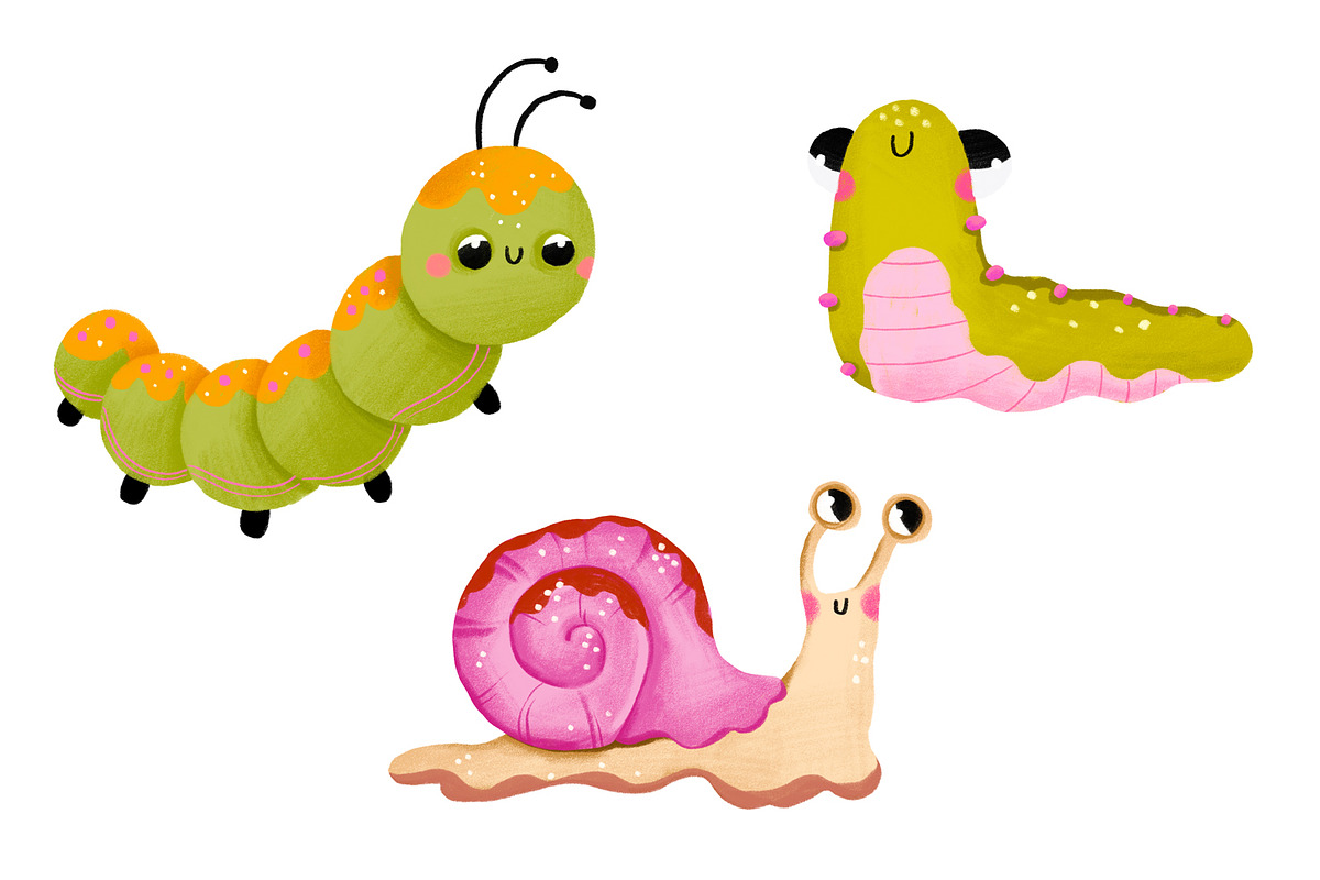 Cute Bugs Clipart, Hand Drawn, an Object Graphic by the_myro (Photo 4 of 6)