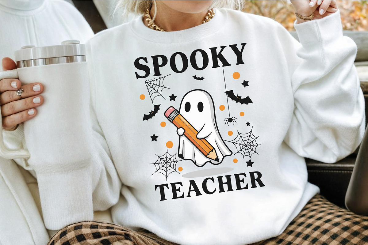 Spooky Teacher Sweatshirt PNG, an Illustration by Craft Nest (Photo 3 of 7)