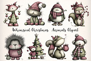 Whimsical Christmas Animals Clipart, an Illustration by Dream Creation (Thumbnail 4 of 7)