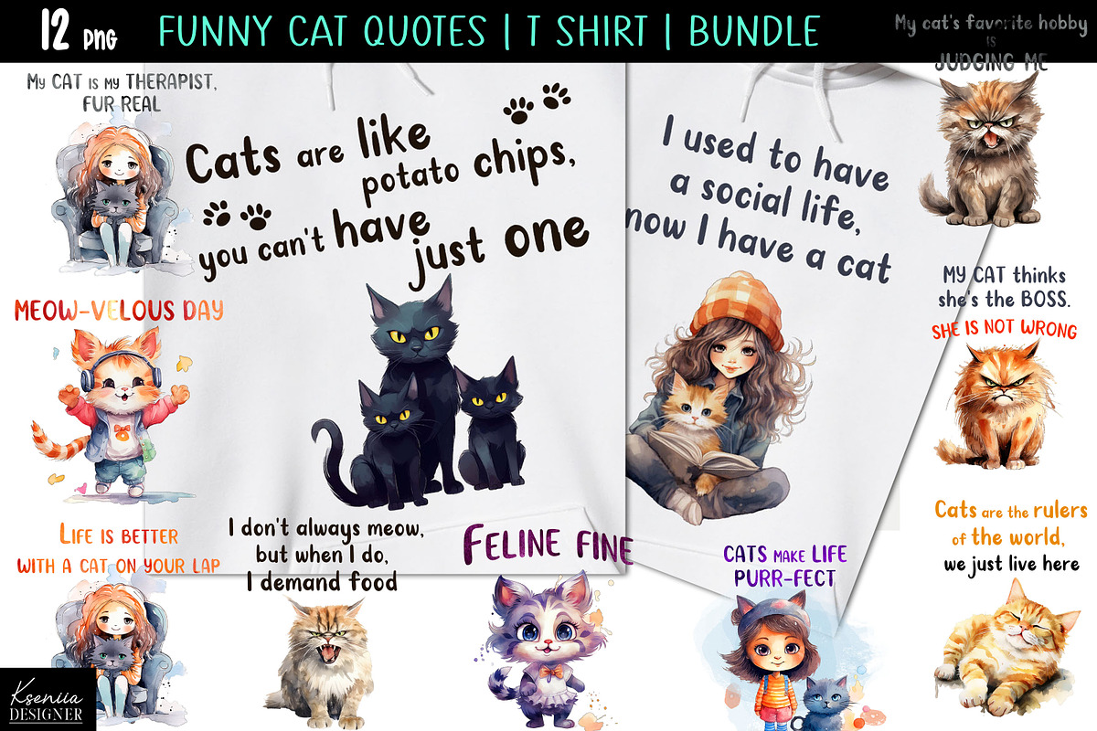 Funny quotes|Positive sayings|Animal, an Animal Illustration by Kseniia_designer's shop (Photo 2 of 10)