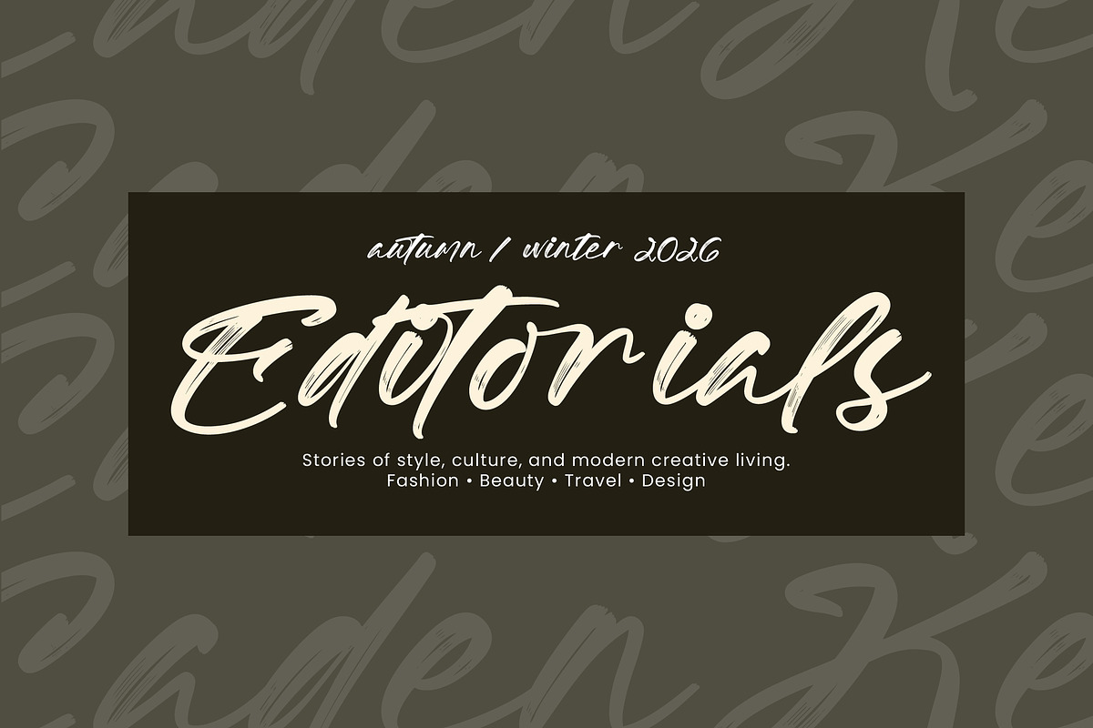 Editonials Modern Signature Brush, a Script Font by operatype.co (Photo 6 of 8)