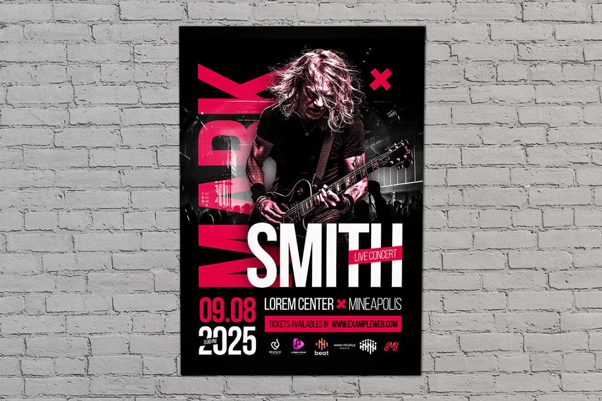 Rock Concert Poster And Social Media, a Social Media Template by McLittle Stock (Photo 2 of 3)