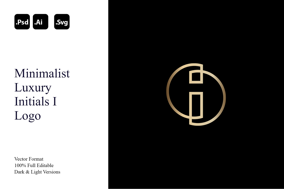 Minimalist Luxury Initials I Logo, a Branding & Logo Template by Luxury Logos (Photo 1 of 4)