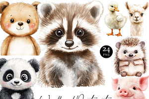 Watercolor Woodland Portraits, an Animal Illustration by Design Scotch