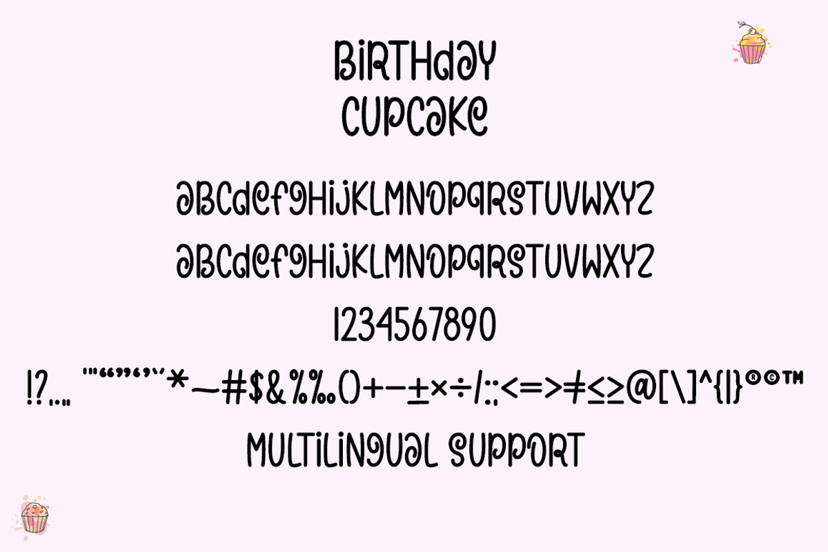 Birthday Cupcake Duo, a Script Font by DN Creative (Photo 6 of 8)