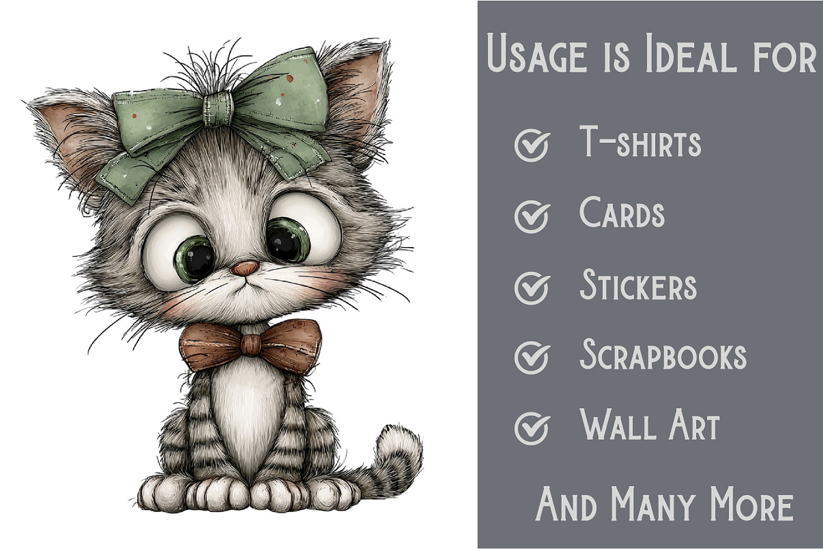 Whimsical Christmas Cat Clipart, an Illustration by Pixels.Craft (Photo 1 of 6)