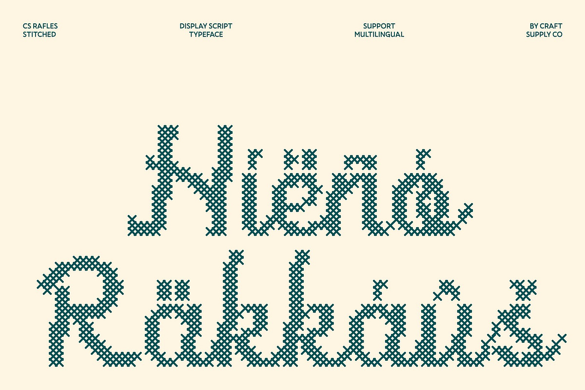 CS Rafles Stitched, a Script Font by Craft Supply Co. (Photo 6 of 8)