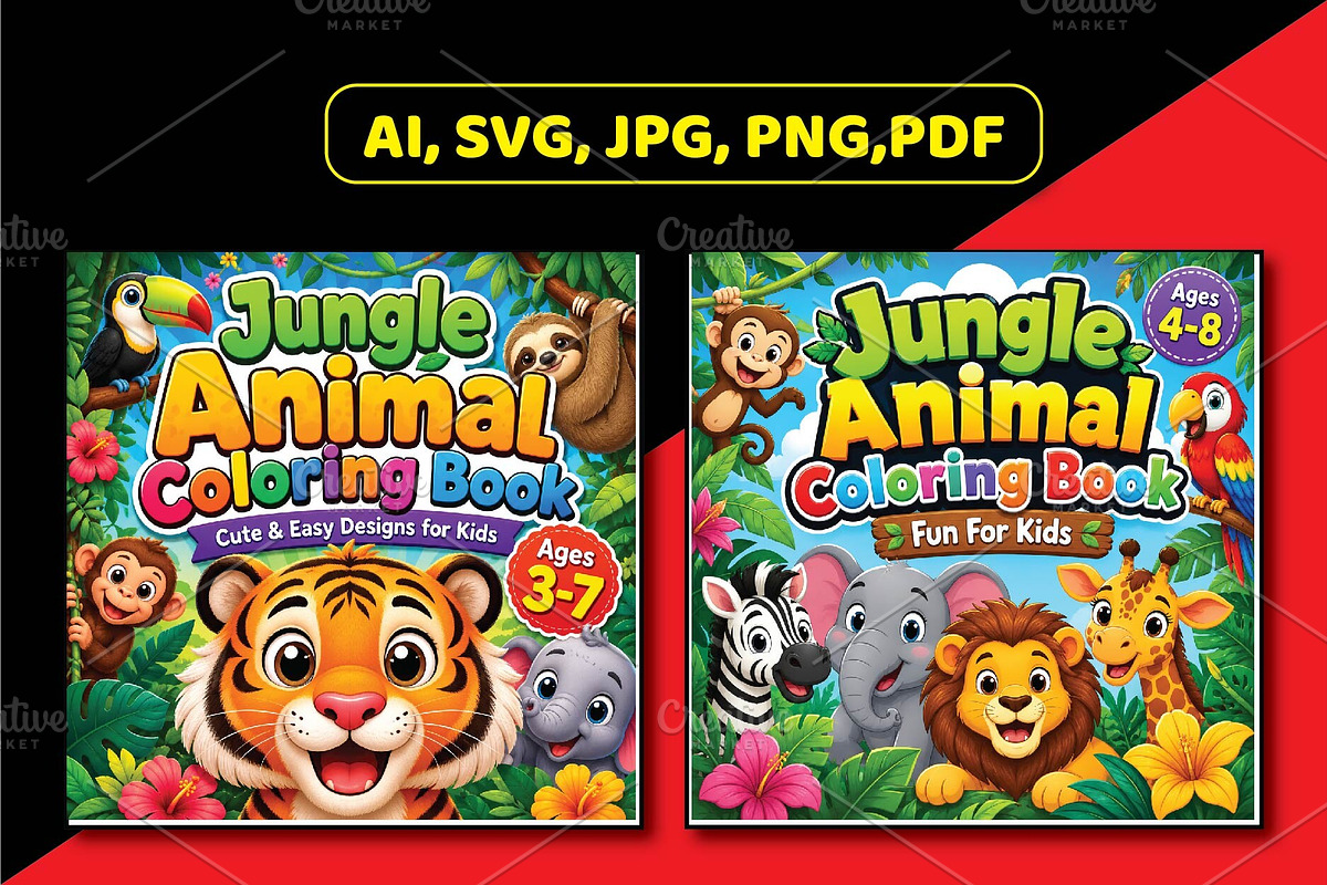 Jungle Animal Coloring Book for Kids, an Animal Illustration by Akrinity Digital (Photo 6 of 6)