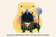 Gouache Shader Brushes | Illustrator, a Brush Add-On by RetroSupply Co. (Thumbnail 5 of 14)