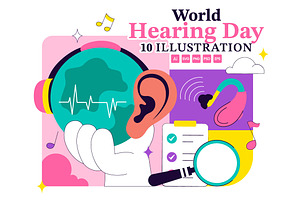 10 World Hearing Day Illustration, a Healthcare Illustration by denayunebgt