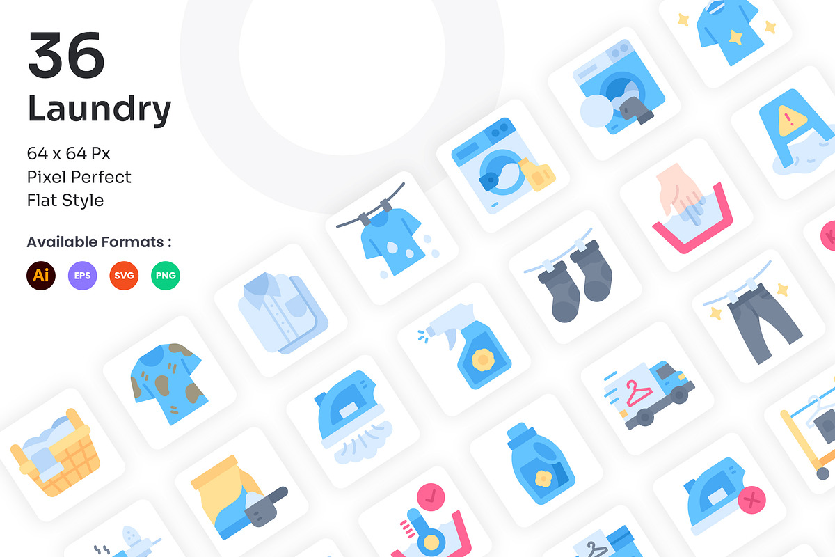 Laundry Icons Set - Flat, an Icon by Kmg Design (Photo 1 of 3)