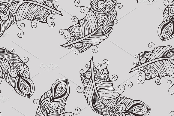 Vector Seamless Pattern With Hand Dr