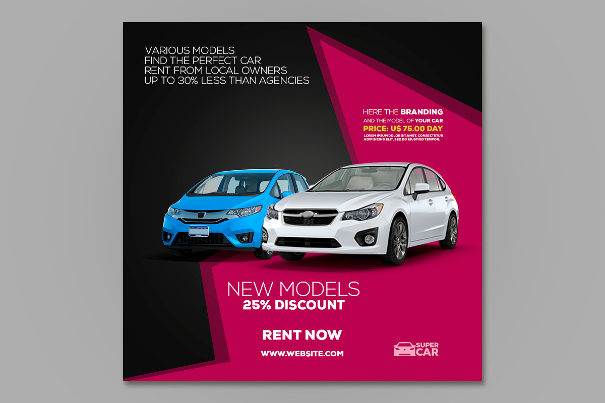 Instagram Posts Car Template, a Social Media Template by rogeriomarcos (Photo 2 of 10)