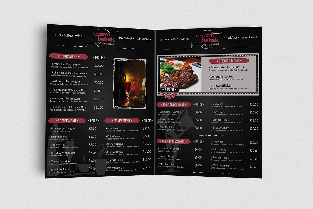 Desparado Bebek Cafe Menu, a Flyer Template by fatihakdemir (Photo 2 of 5)