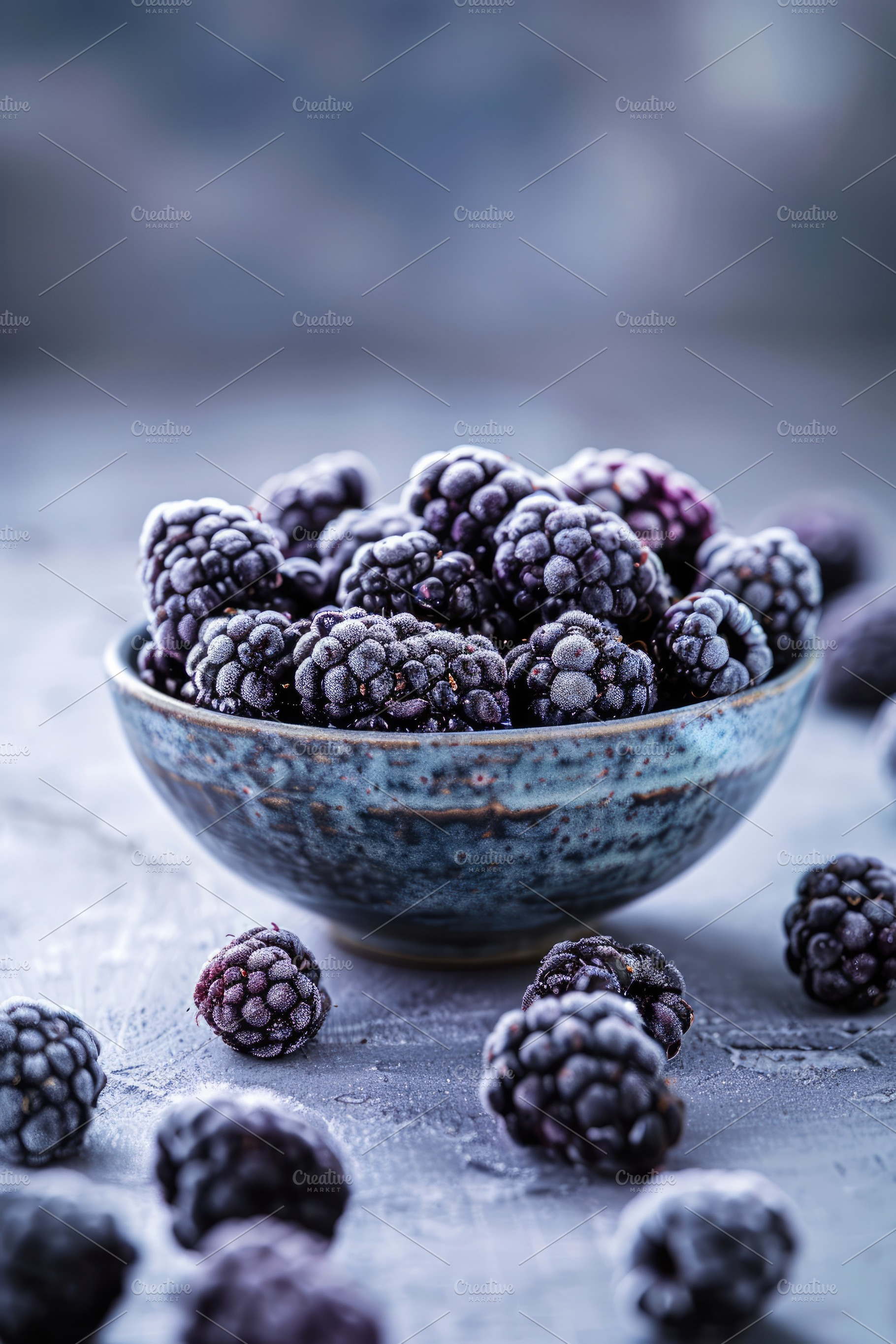Frozen Blackberries in Small Bowl, a Food & Drink Photo by Virgo Studio