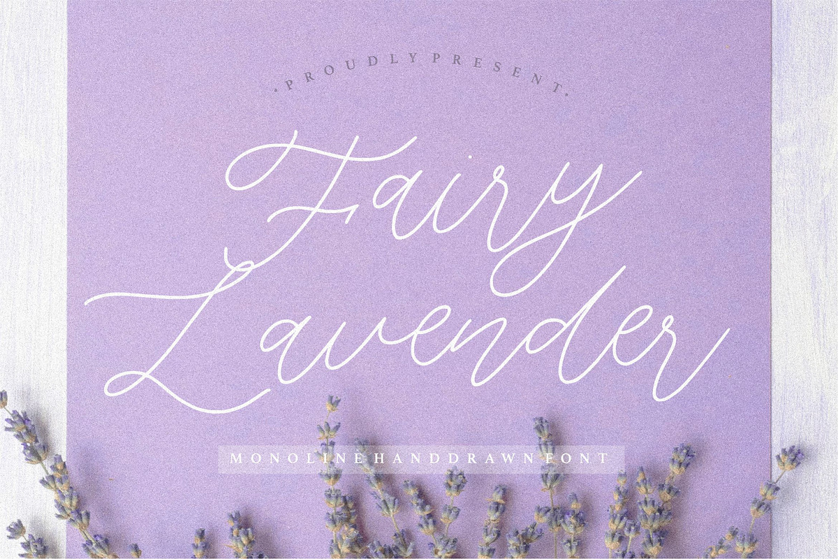 Fairy Lavender - Monoline Font, a Script Font by Balpirick Studio (Photo 1 of 7)
