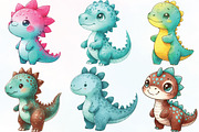 Funny Dinosaur Cute Dinosaurs, an Illustration by CraftArtStudio (Thumbnail 2 of 6)