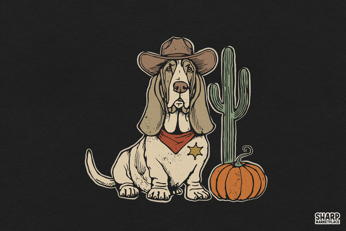 Basset Hound Sheriff With Cowboy, an Object Graphic by SharpMarketplace (Photo 2 of 6)