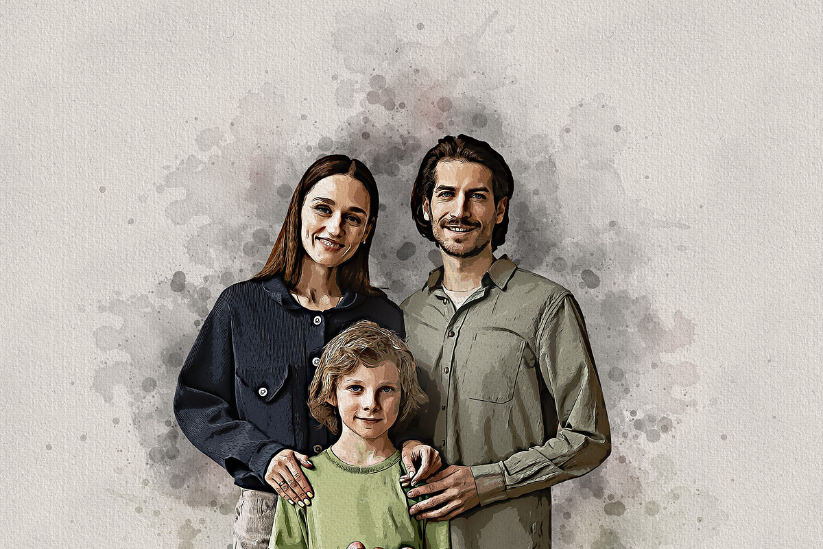 Costume Family Watercolor Art, an Action Add-On by MRI STUDIO (Photo 17 of 27)