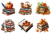 Watercolor Autumn Library Clipart, an Illustration by CreationArt (Thumbnail 3 of 7)