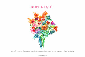 Abstract Floral Bouquet Clipart