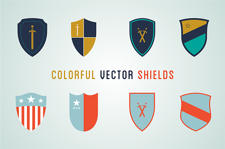8 Colorful Vector Shields