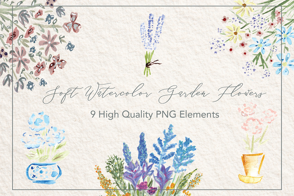 Soft Garden Watercolor Flowers, a Decorative Illustration by Bbooth88 (Photo 1 of 8)