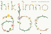 Dainty Blossom Alphabet EPS, an Illustration by sabinar (Thumbnail 1 of 3)