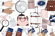 Travel Clipart, a Transportation Illustration by GlamArtZhanna (Thumbnail 3 of 3)