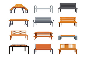 Garden benches. Bench and seat with, an Illustration by Valerie Bodnar