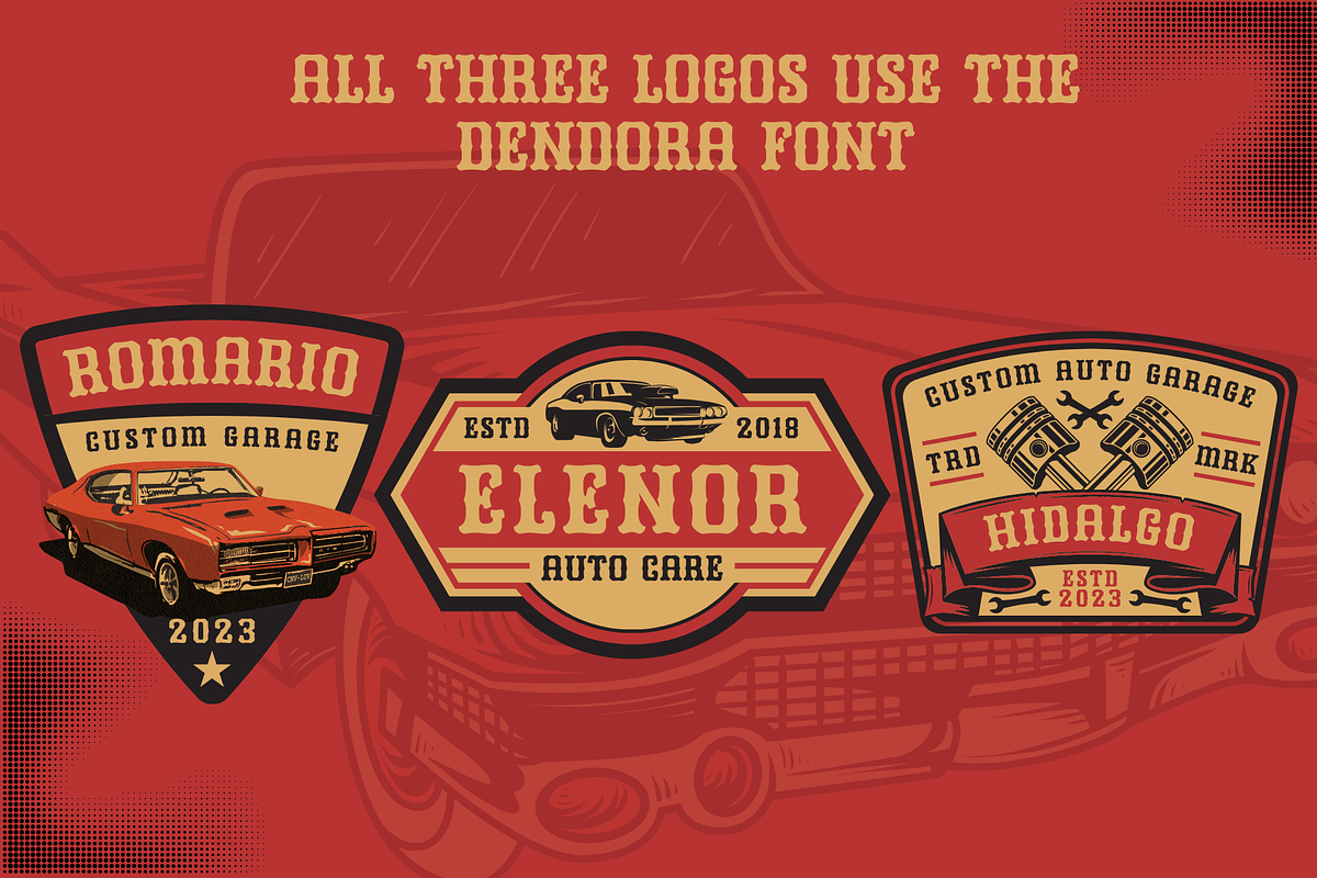 Dendora - bold display font, a Slab Serif Font by BearyType Studio (Photo 3 of 9)
