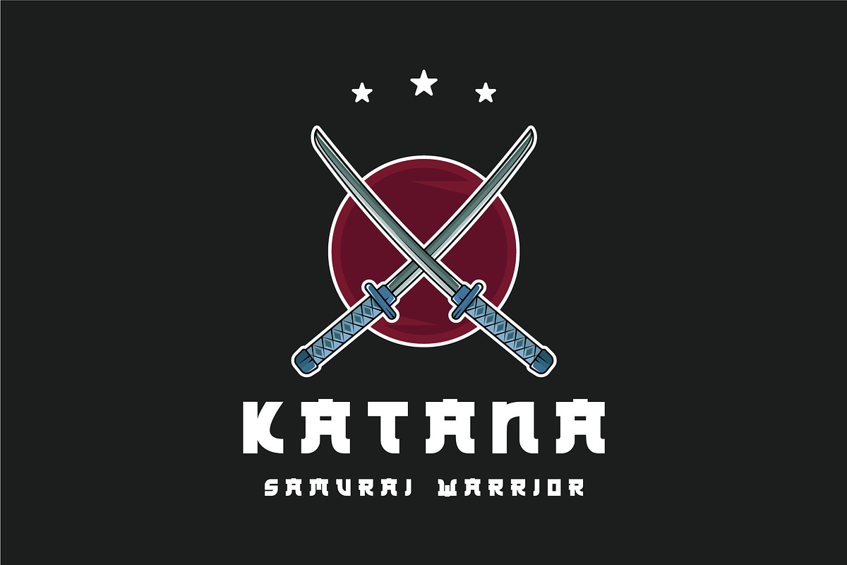 cross katana logo vector design